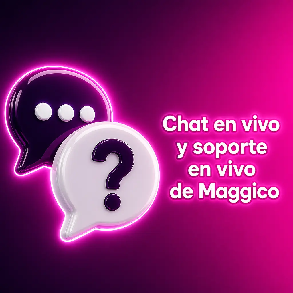Chat en vivo de Maggico para soporte urgente en español desde el Centro de ayuda o la app