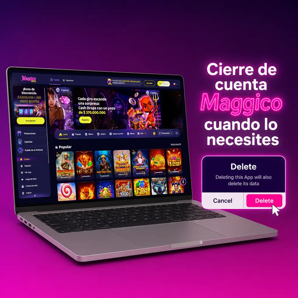 Cierre de cuenta Maggico: solicita pausa, autoexclusión o baja y retira tu saldo antes de confirmar