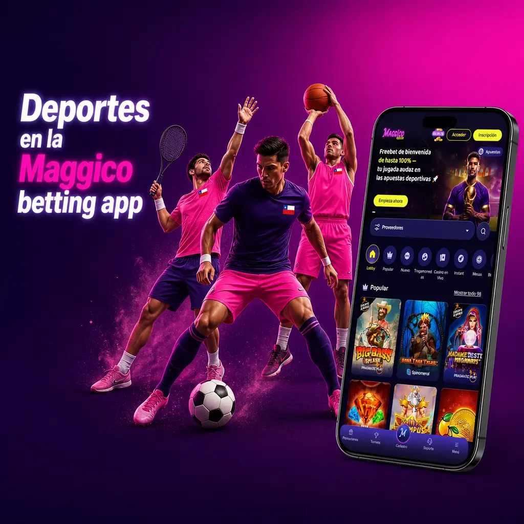 Deportes y deportes electrónicos en la aplicación de apuestas Maggico con apuestas en vivo, cuotas y estadísticas
