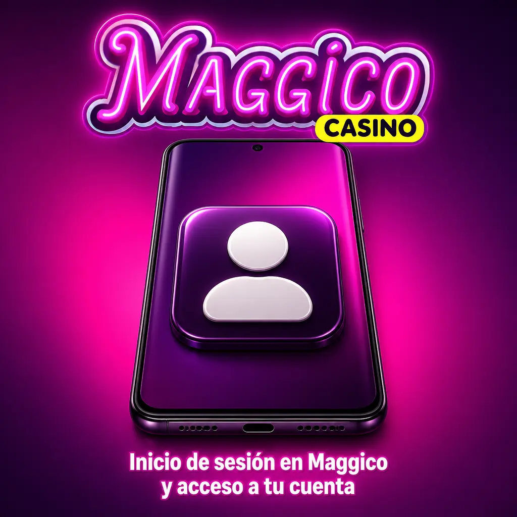 Pantalla de inicio de sesión en Maggico para acceder a saldo, apuestas, bonos y perfil de cuenta