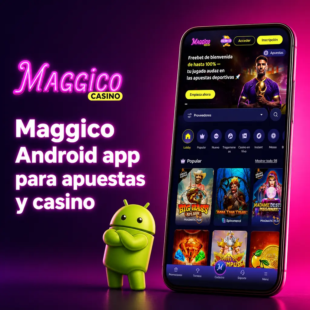 Maggico Android app para apuestas deportivas, slots, casino en vivo y pagos en CLP