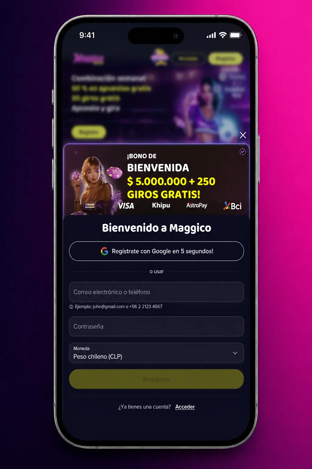 Guía de inicio para registrarse en casino online en Chile, depositar en CLP y elegir juegos