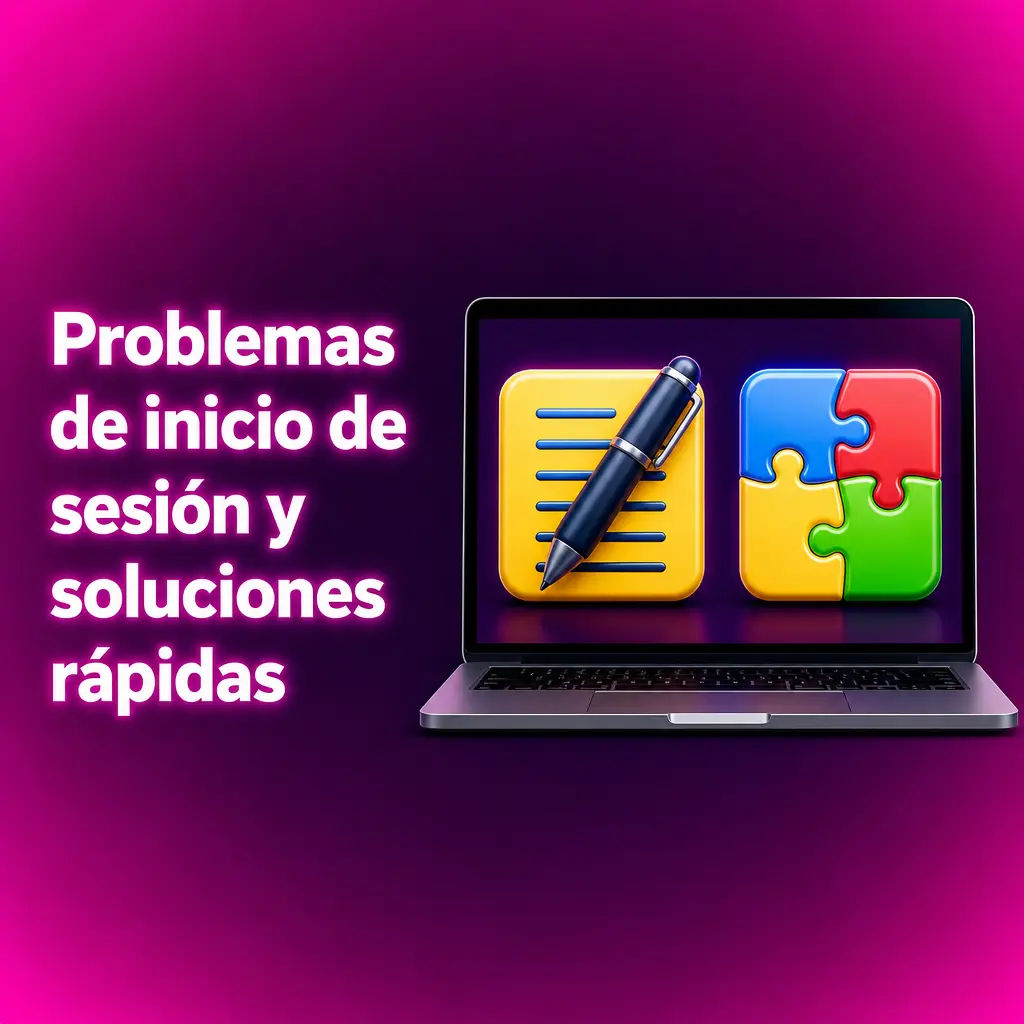 Tabla con problemas de inicio de sesión y soluciones rápidas para recuperar el acceso a la cuenta